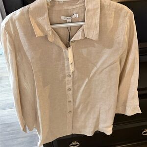 Chico's Light Tan Button-Down Women's Shirt